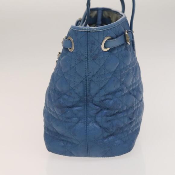 DIOR Canage Tote Bag Canvas Blue Silver - Picture 4 of 12